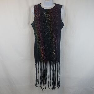 Women's Medium Rainbow Rave Party Festival Top
